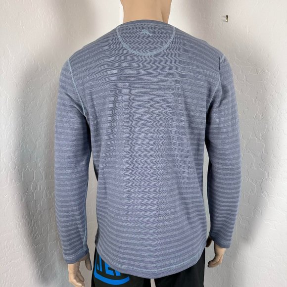 Tommy Bahama Reversible Striped Henley L/S Shirt Size M - Picture 8 of 14